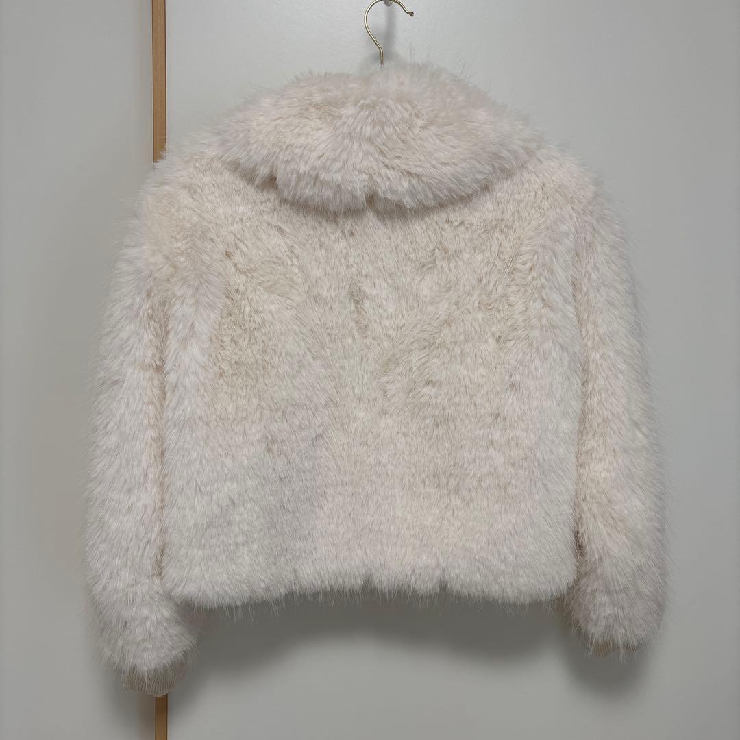 SNIDEL アイボリー ファーコート ショート丈