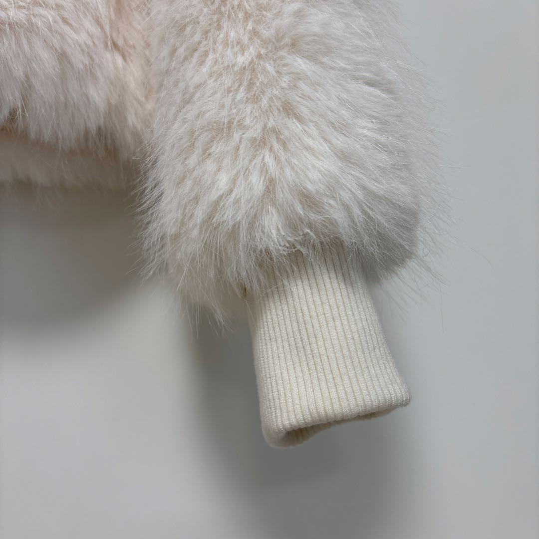 SNIDEL アイボリー ファーコート ショート丈