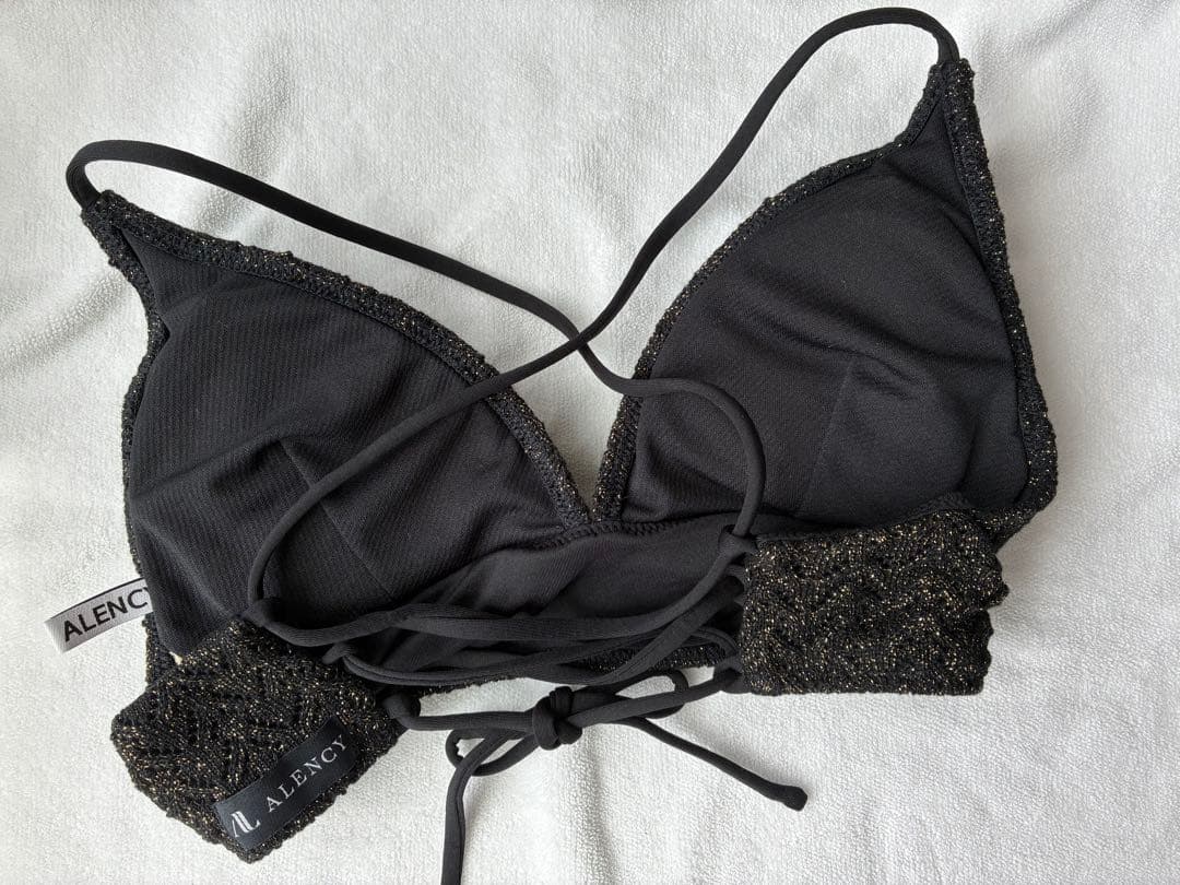 【最終値下げ】ALENCY BLACK ラメニットビキニ　上下セット