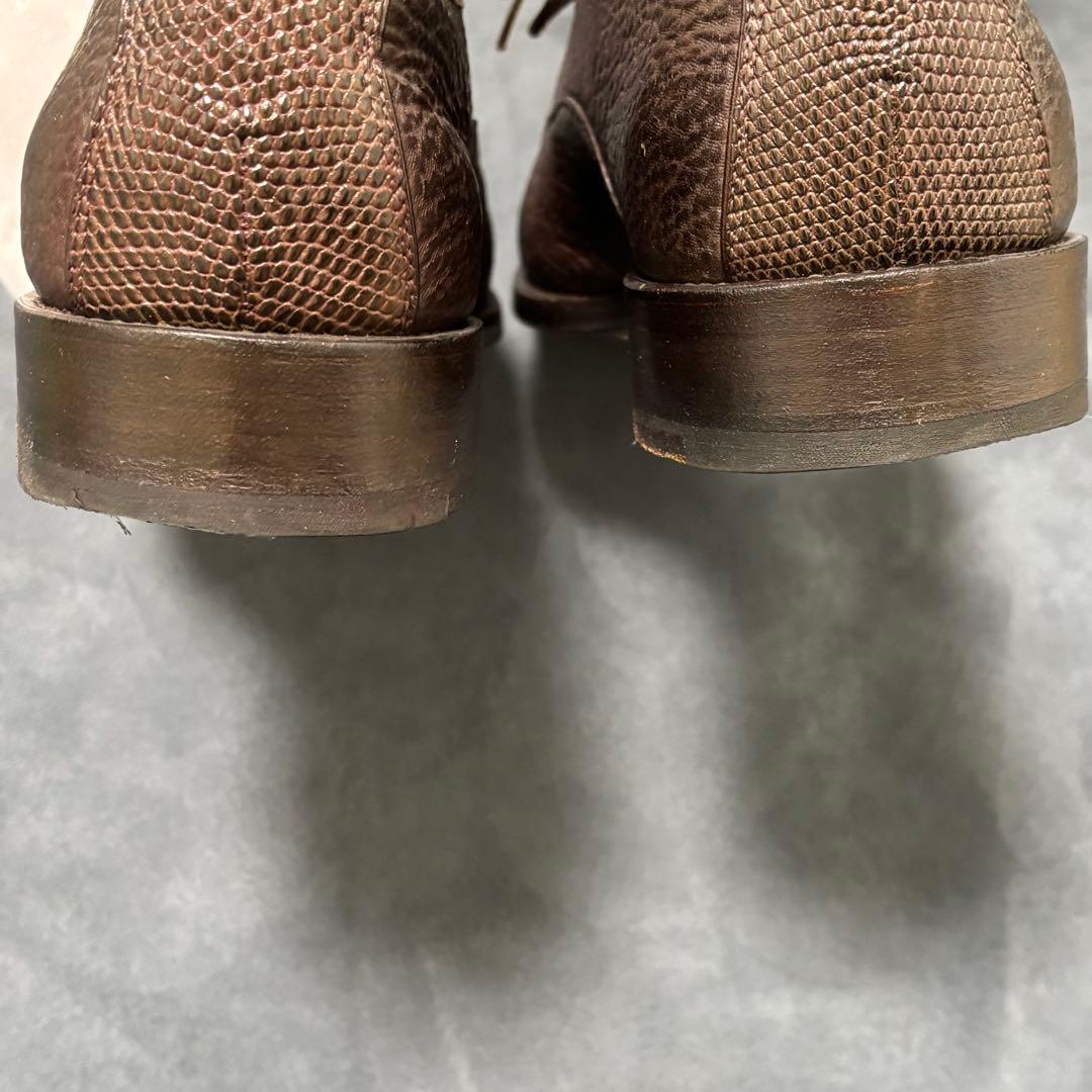 GIORGIO ARMANI エキゾチックレザー 型押しコンビシューズ