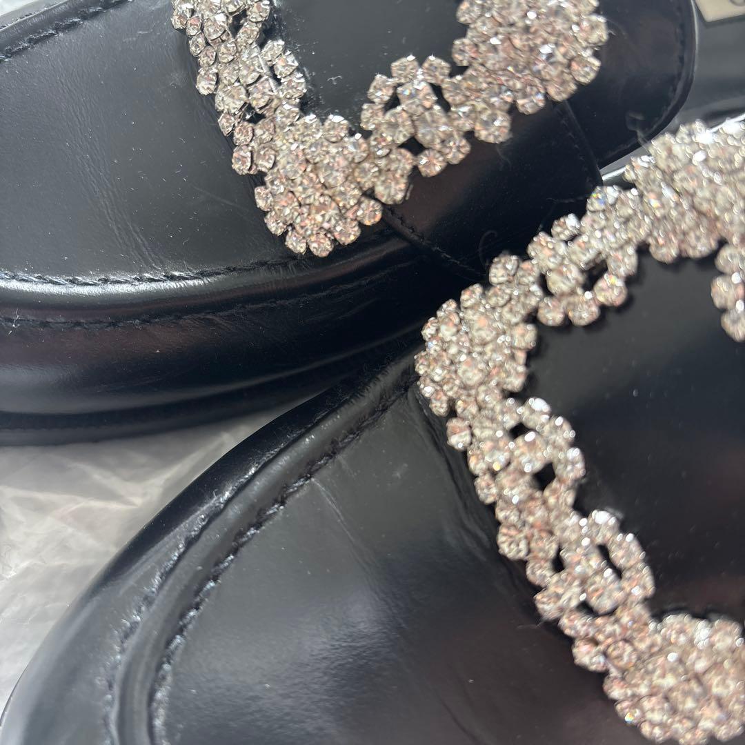 OHGA オーガ　ビジュー付き ブラックローファー