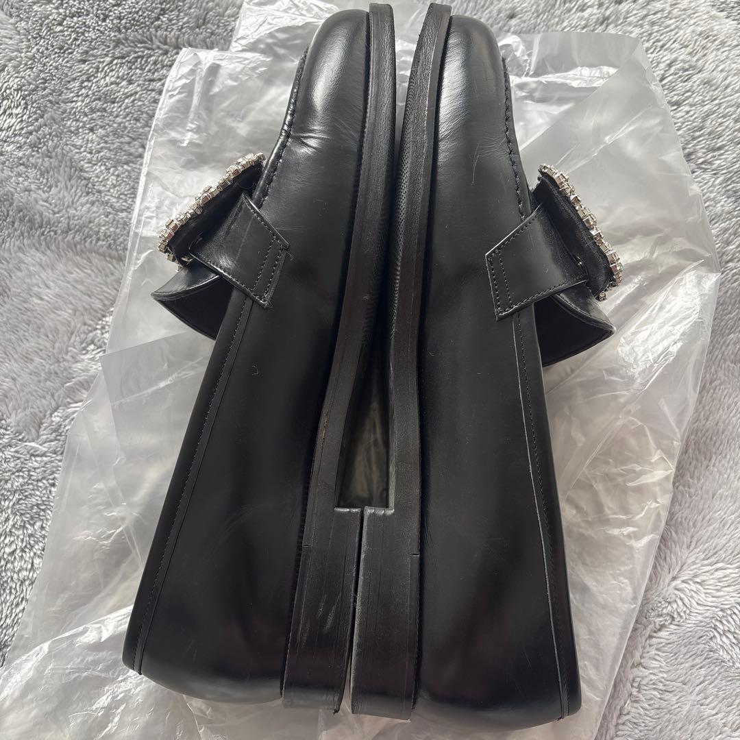 OHGA オーガ　ビジュー付き ブラックローファー