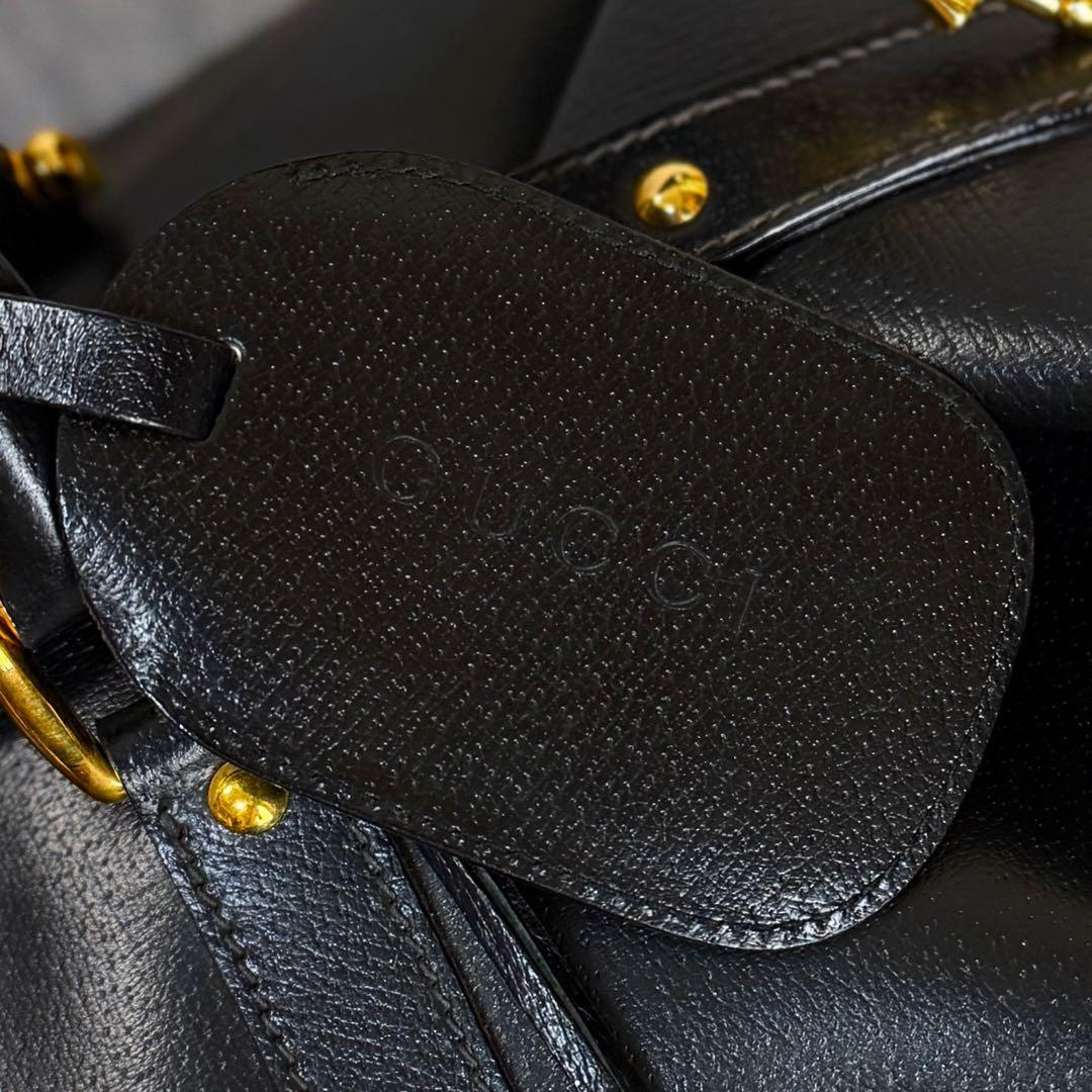 希少♡ヴィンテージ♡説明書付♡GUCCI グッチ ロゴ レザー ボストンバッグ