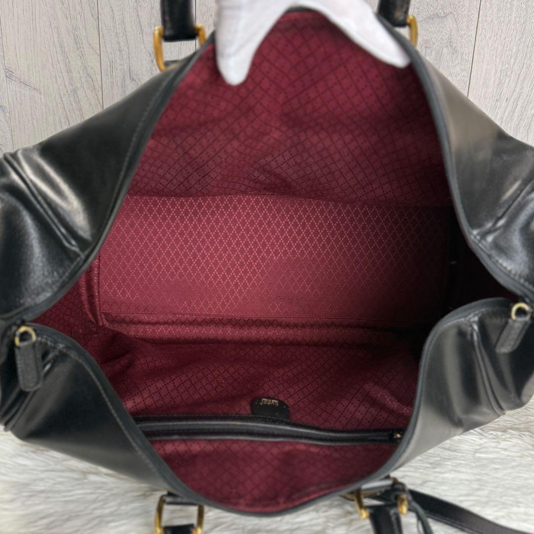 希少♡ヴィンテージ♡説明書付♡GUCCI グッチ ロゴ レザー ボストンバッグ