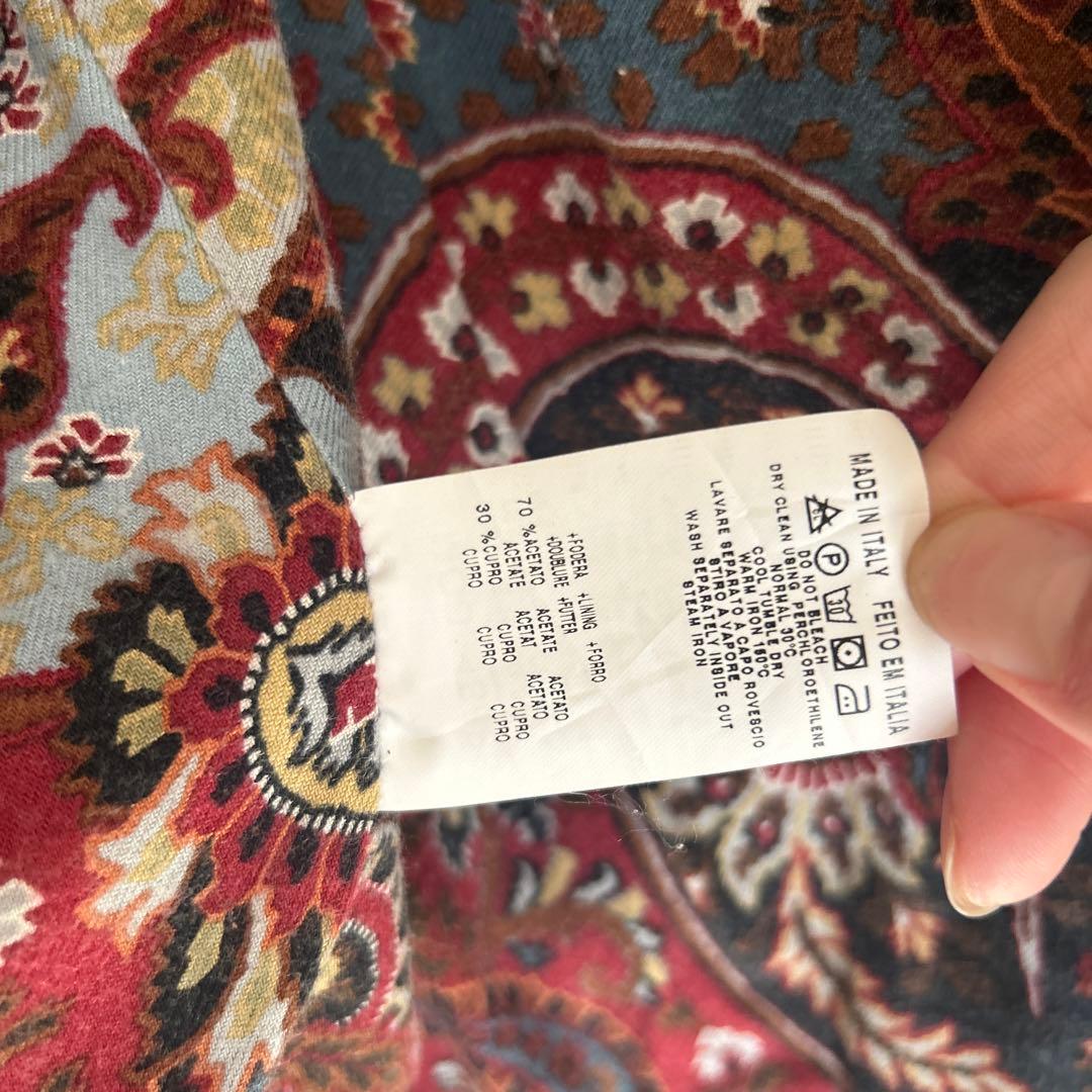 売り切り値下げ！ETRO エトロ裏地ペイズリープリントジージャン　ジャケット
