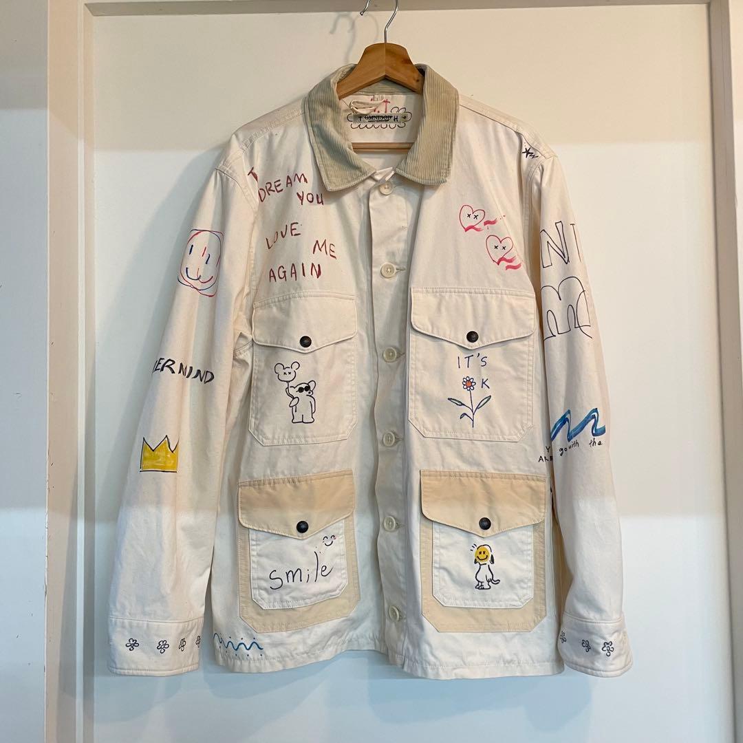 OMNIGOD ペイントジャケット アート ワーク カバーオール　4