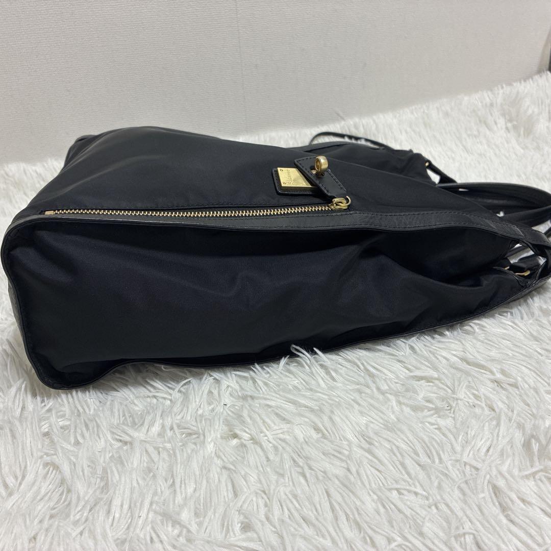 美品 ORSETTO オルセット ナイロンサイドジップトートバッグ 2way 黒