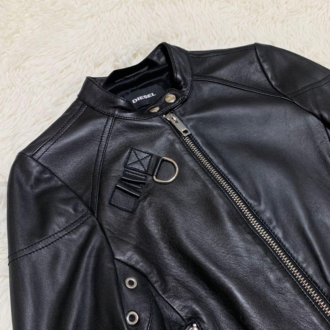 【⭐Mian⭐】ディーゼル ライダースジャケット シングル 黒 XS相当