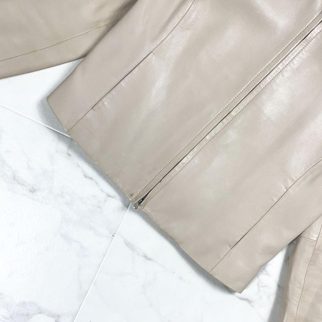 Ballsey ラムレザーノーカラージャケット ベージュ 36*ZC570