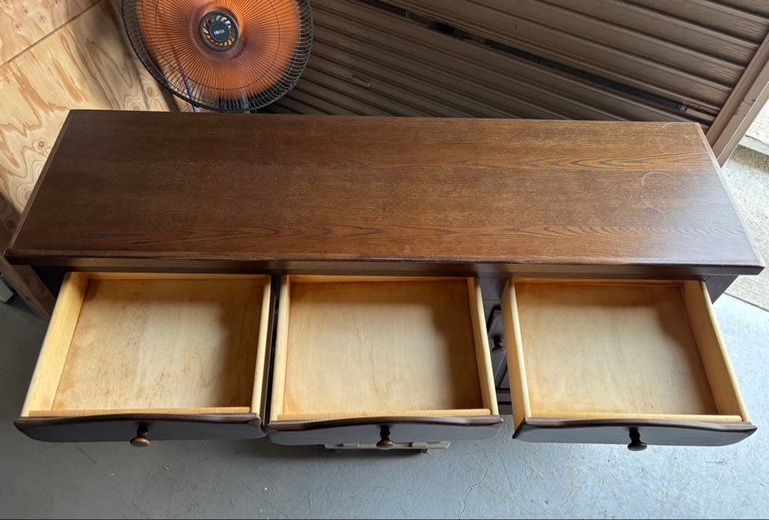 サクラ 国産 川隅家具 天然木 カントリーキッチン, 幅153cmUsed