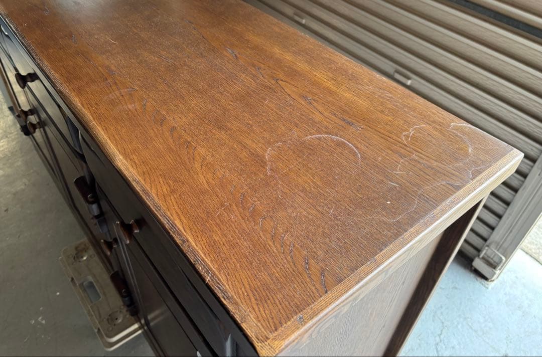 サクラ 国産 川隅家具 天然木 カントリーキッチン, 幅153cmUsed