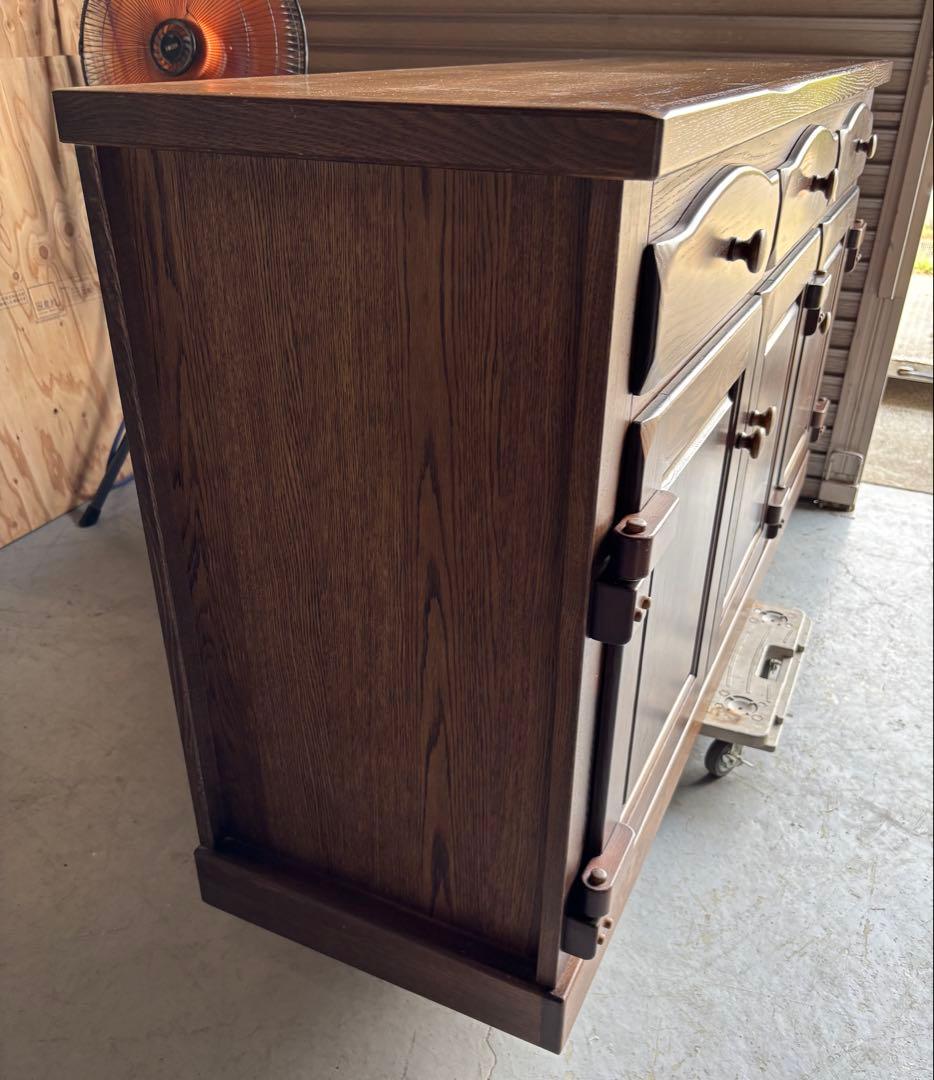 サクラ 国産 川隅家具 天然木 カントリーキッチン, 幅153cmUsed