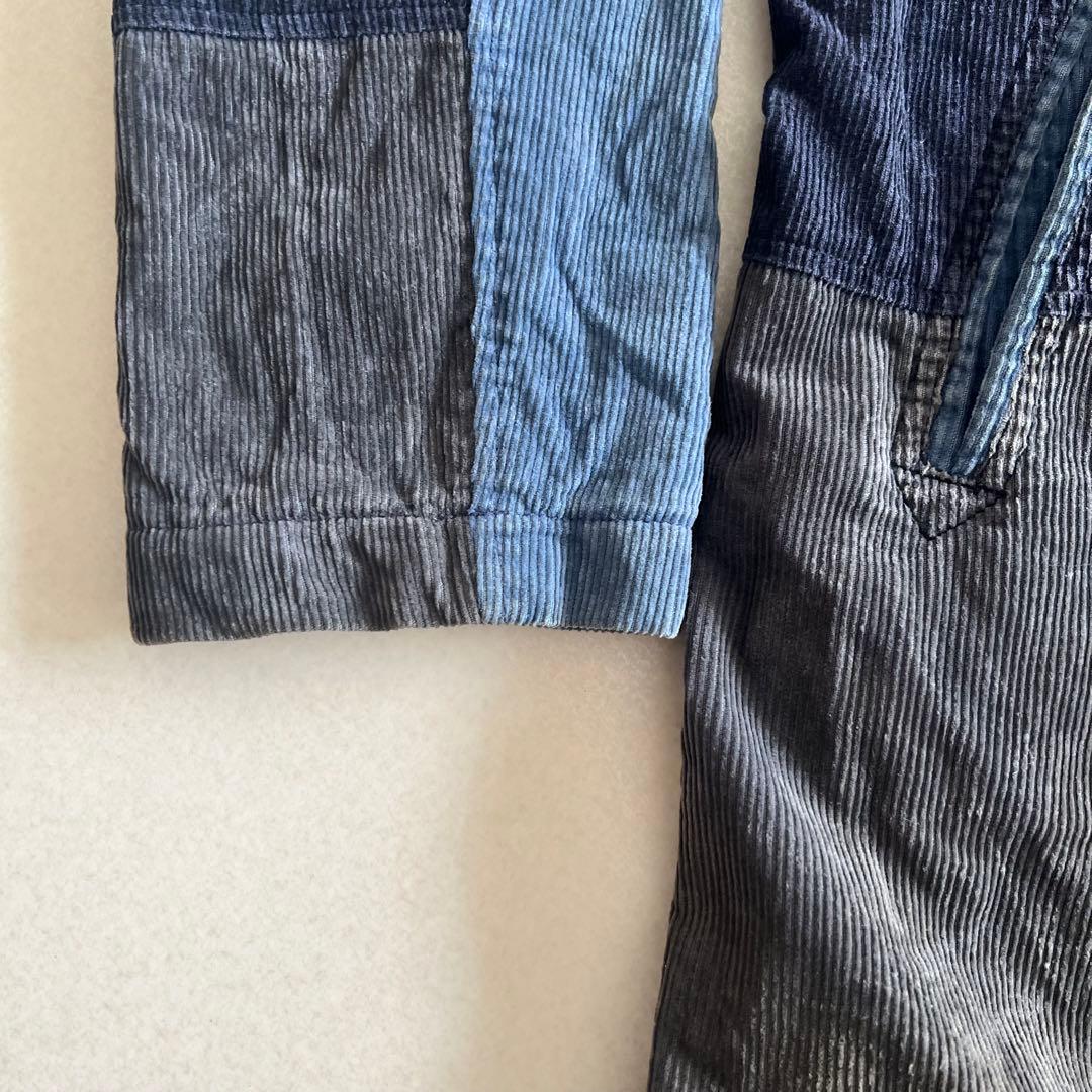 Five Brother インディゴ コーデュロイ パッチワークショップコート