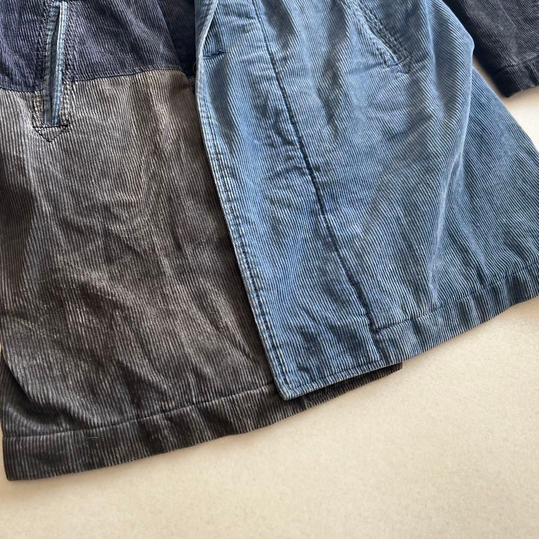 Five Brother インディゴ コーデュロイ パッチワークショップコート