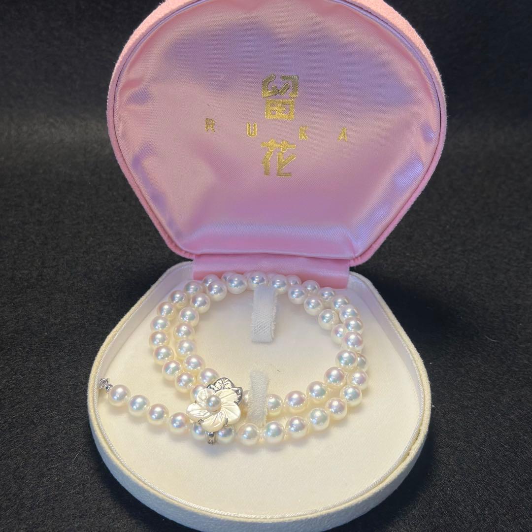 テリ最強 花珠級 アコヤ真珠　パール ネックレス 45cm 2way 留花