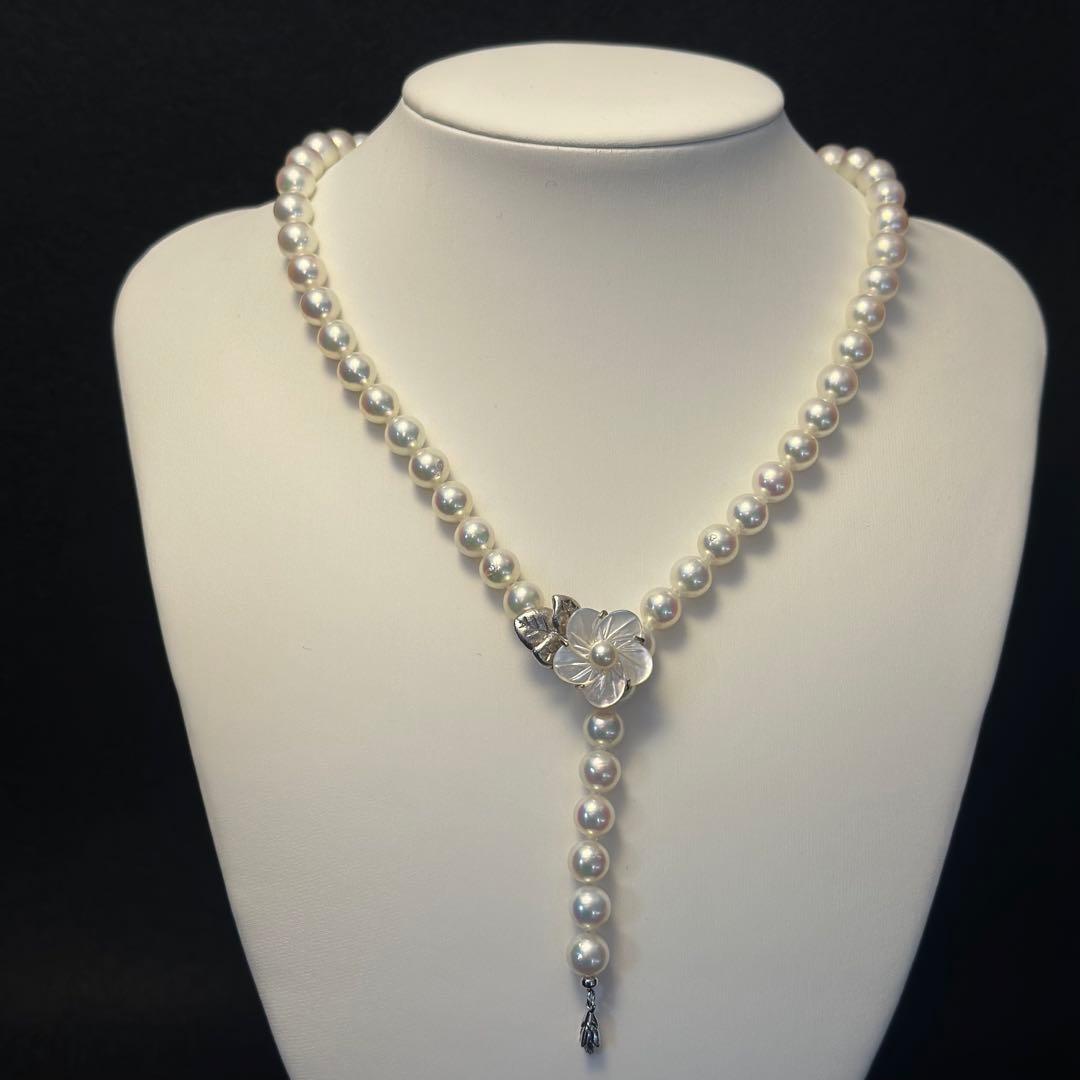 テリ最強 花珠級 アコヤ真珠　パール ネックレス 45cm 2way 留花