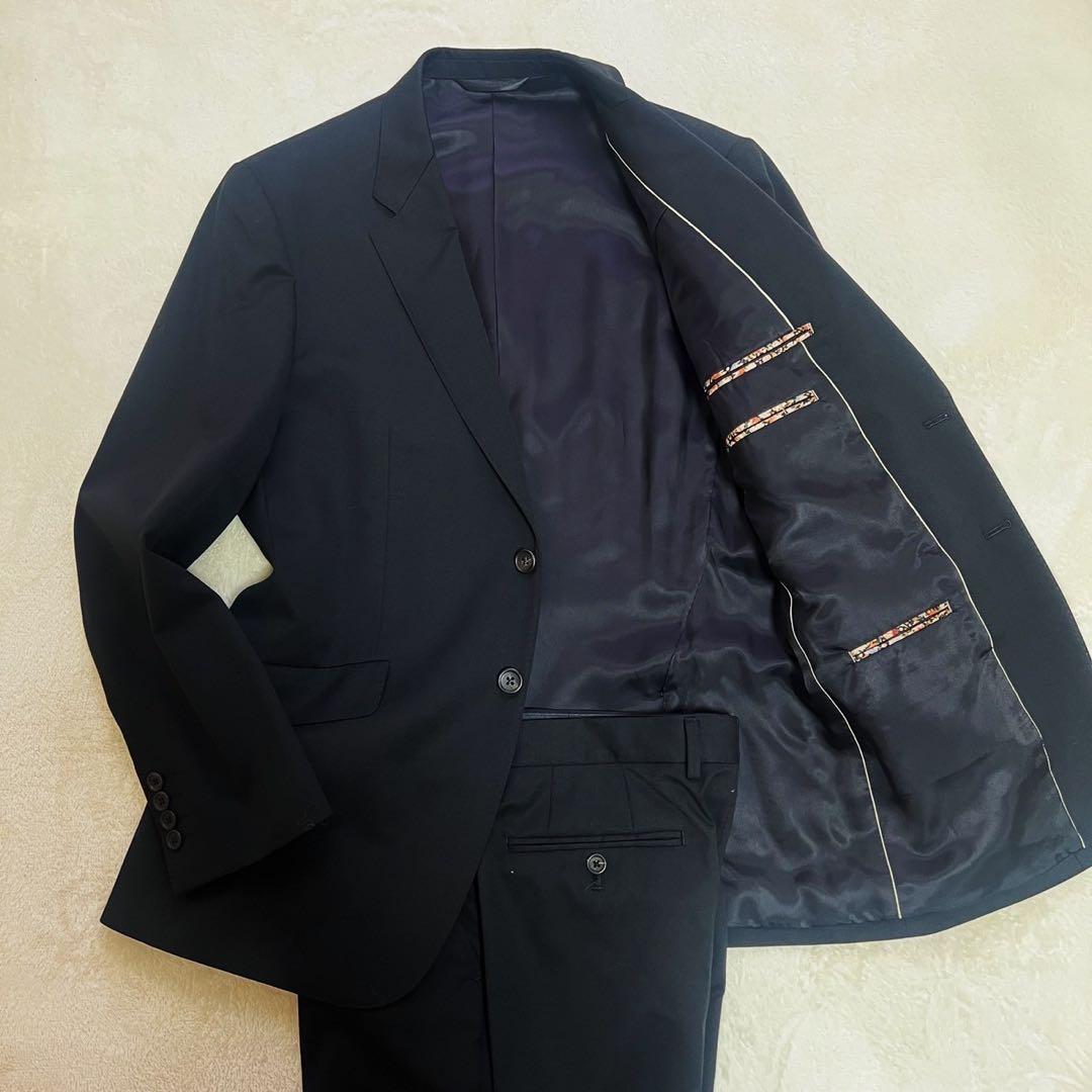 美品　ポールスミス コレクション スーツ セットアップ　花柄　ブラック　MX