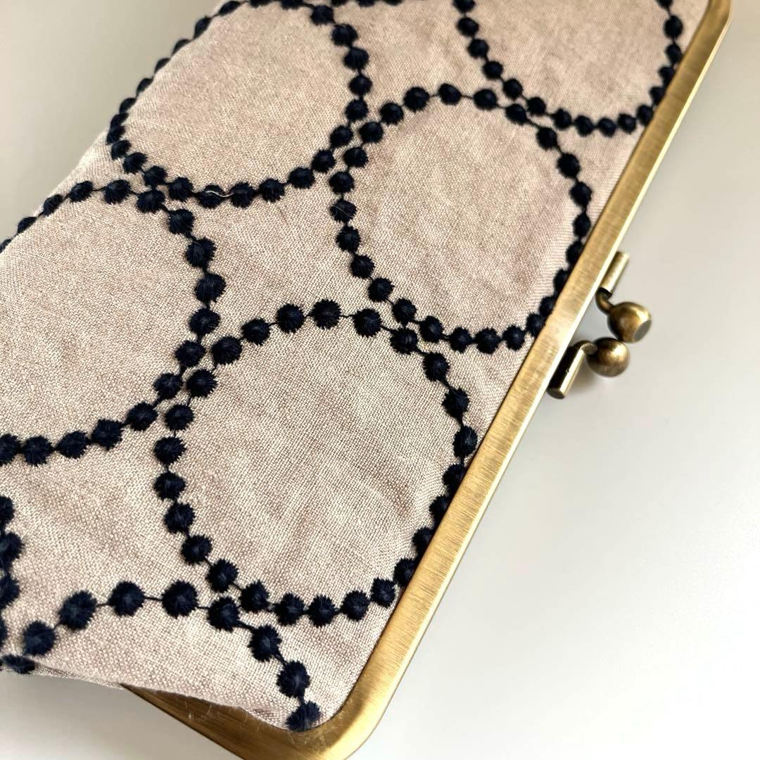 ハンドメイド　がま口長財布　ミナペルホネン　tambourine