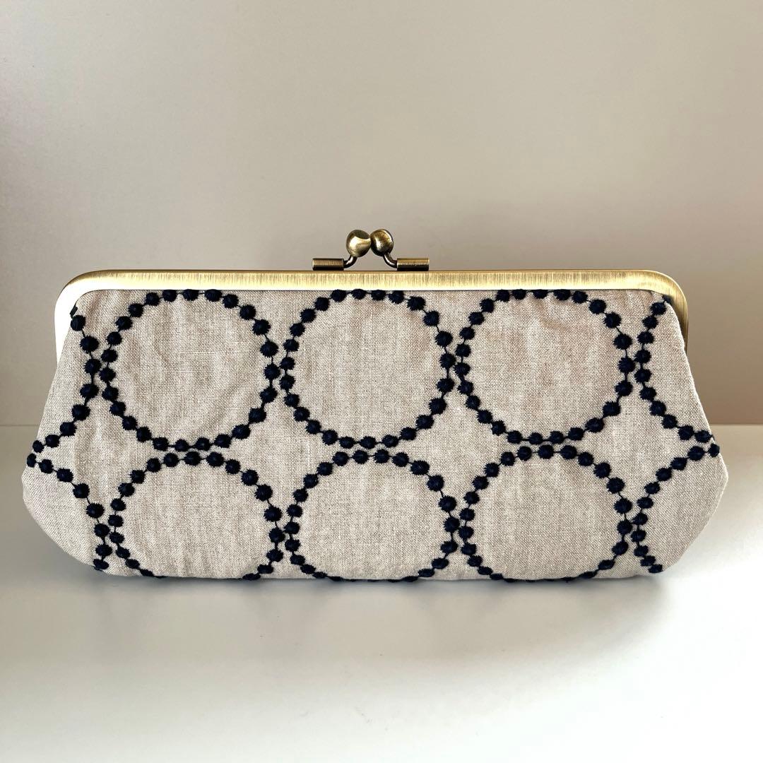 ハンドメイド　がま口長財布　ミナペルホネン　tambourine