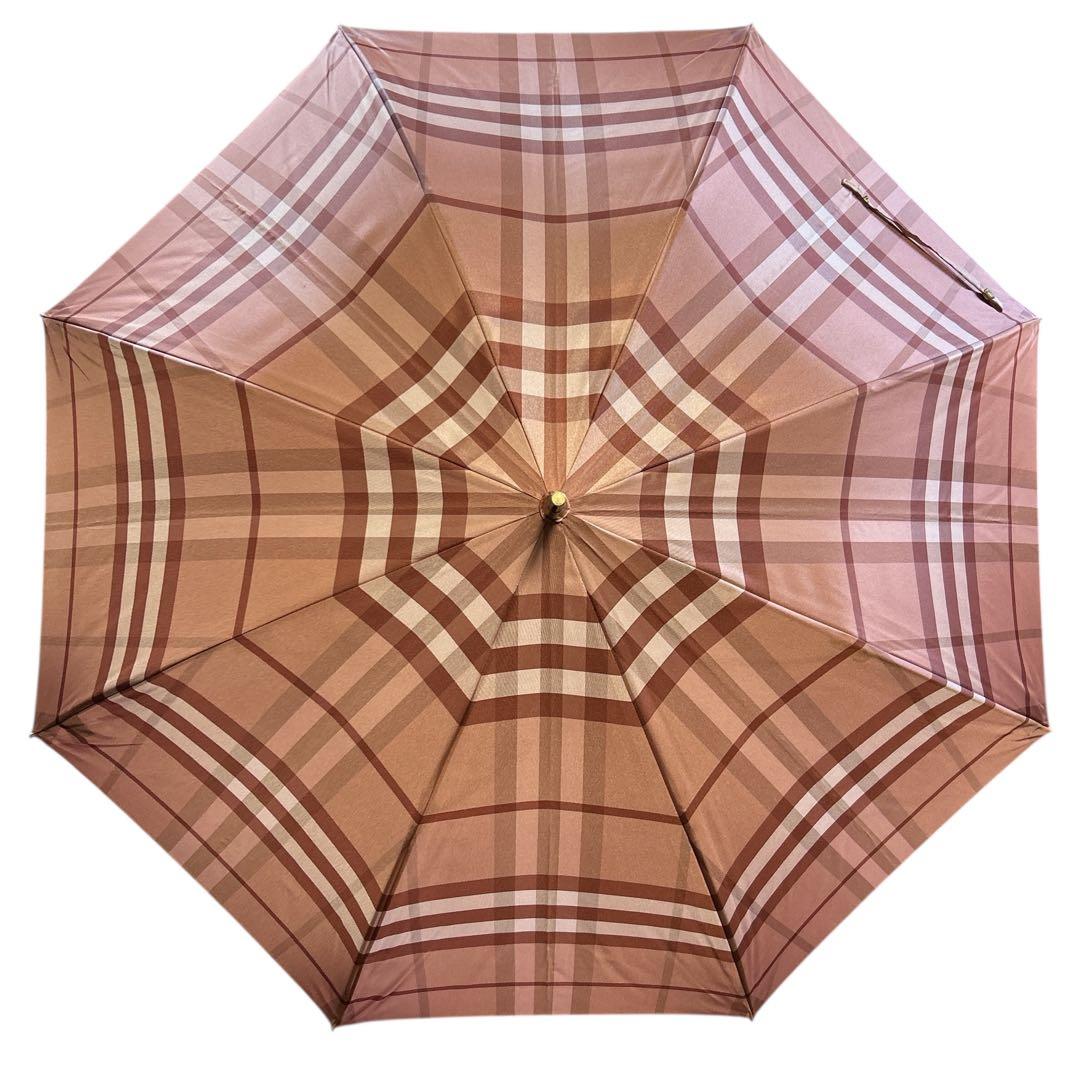 BURBERRY バーバリー ノバチェック ピンク 雨傘 長傘 メガチェック