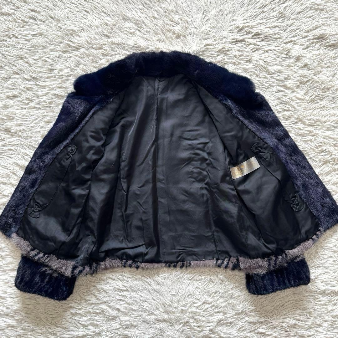 極美品 SAGA MINK  総柄 ファーコート ミンク ショート丈