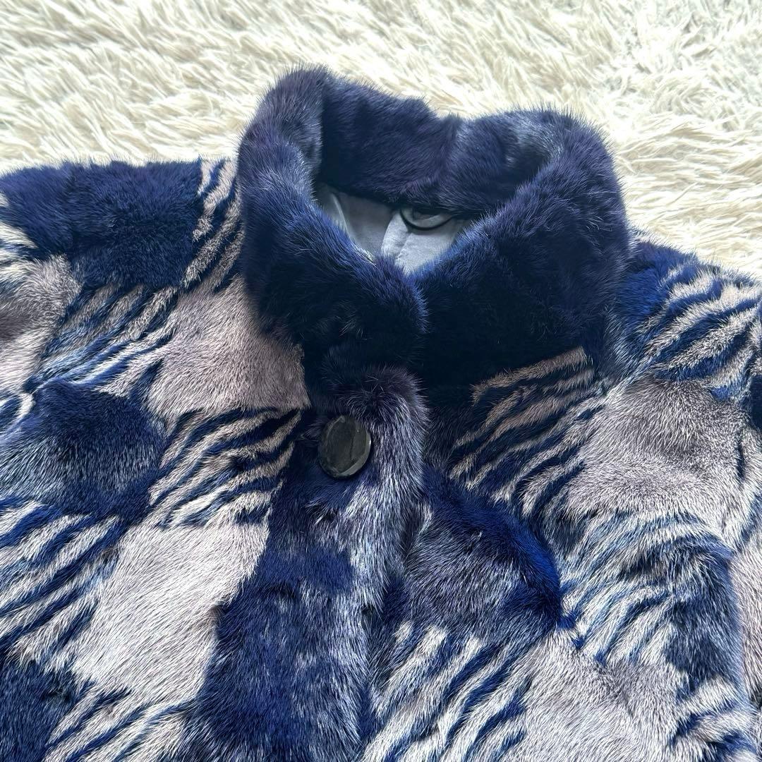 極美品 SAGA MINK  総柄 ファーコート ミンク ショート丈