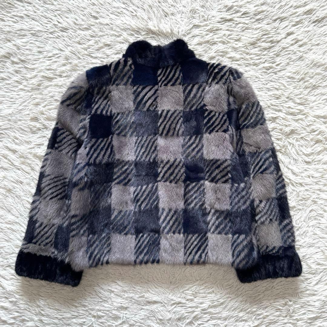 極美品 SAGA MINK  総柄 ファーコート ミンク ショート丈