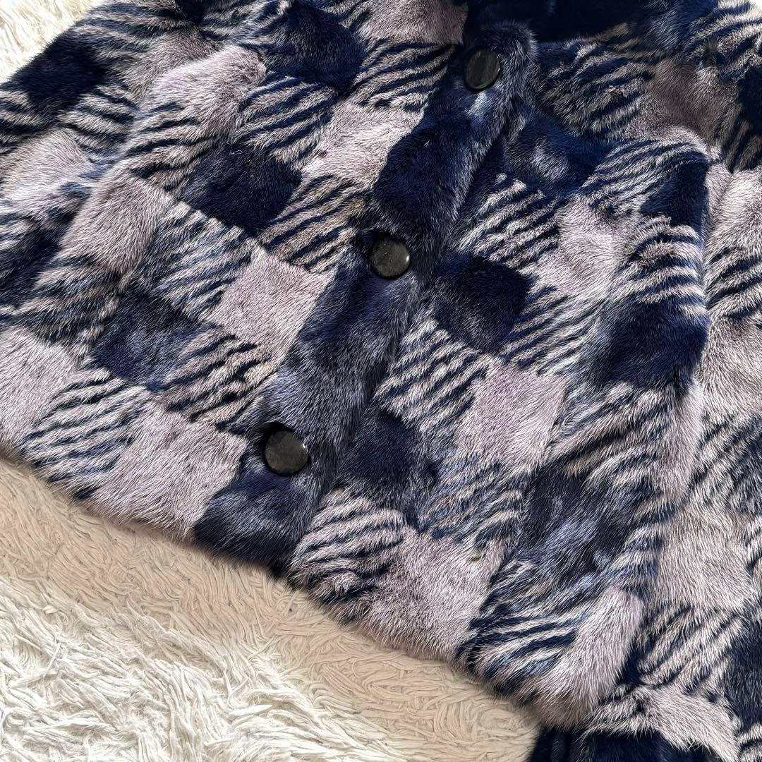 極美品 SAGA MINK  総柄 ファーコート ミンク ショート丈
