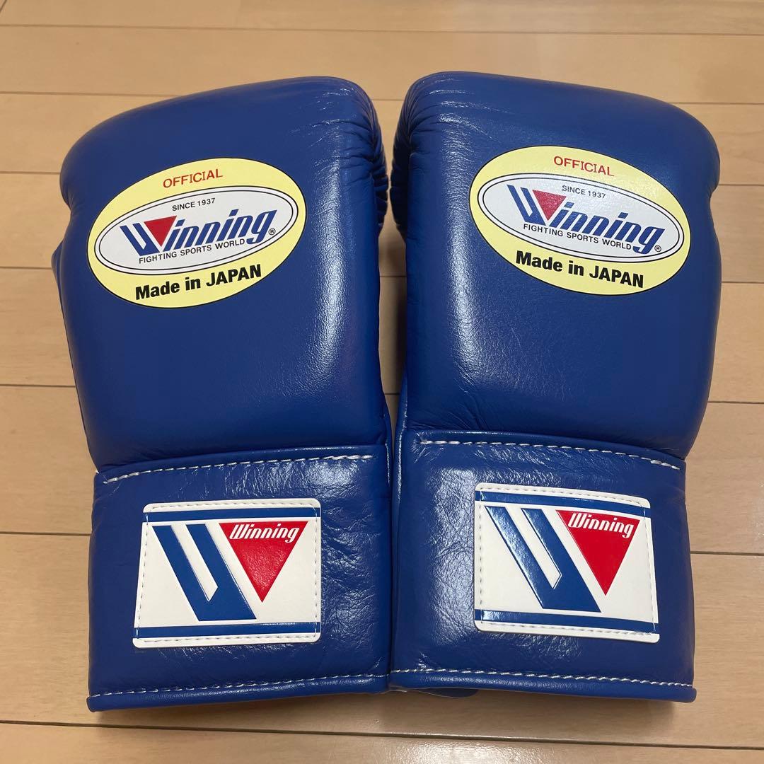 新品未使用 ウイニング 8オンスグローブ ブルー 牛皮革製 MR-200