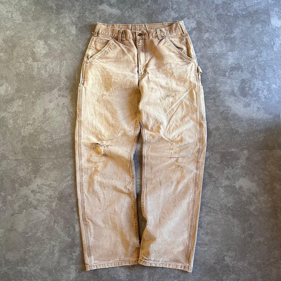 Carhartt ダックペインターパンツ W32 L34 鬼フェード ブラウン