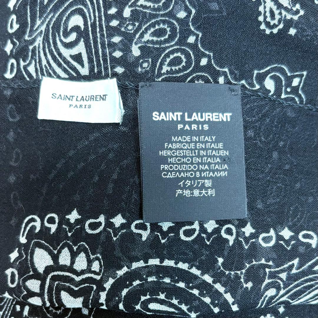 極美品 SAINT LAURENT PARIS ペイズリー柄ストール スカーフ