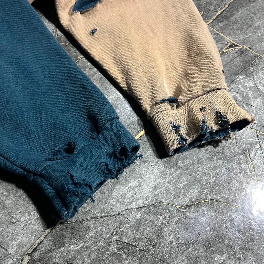 90s NIKE USA製 half＆half 抜染 ボロ トレーナー ロゴ