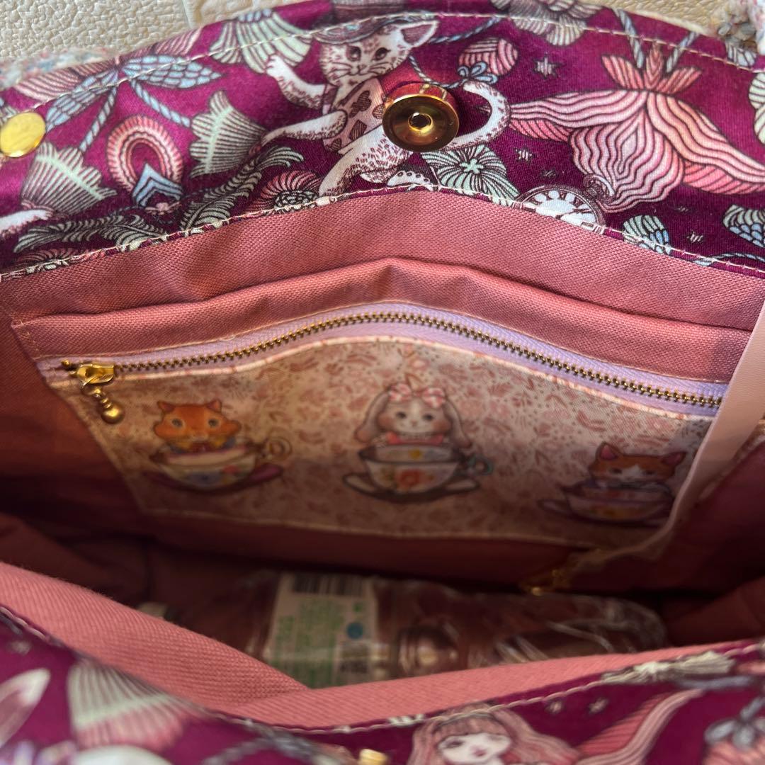 【ジョリーフルール】高級　もふもふ×ツイード　トートバッグ　特別オーダー品