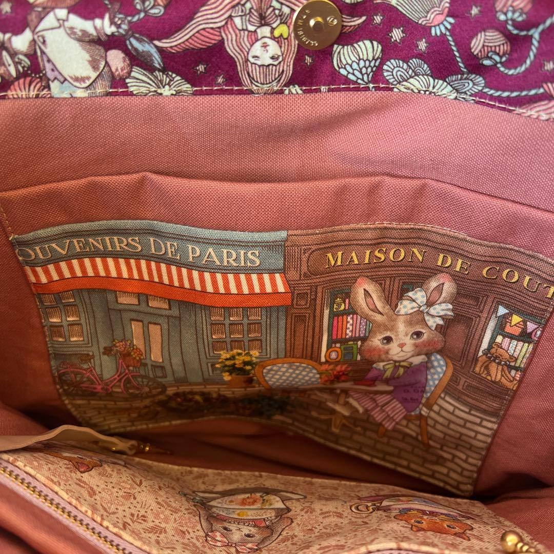 【ジョリーフルール】高級　もふもふ×ツイード　トートバッグ　特別オーダー品