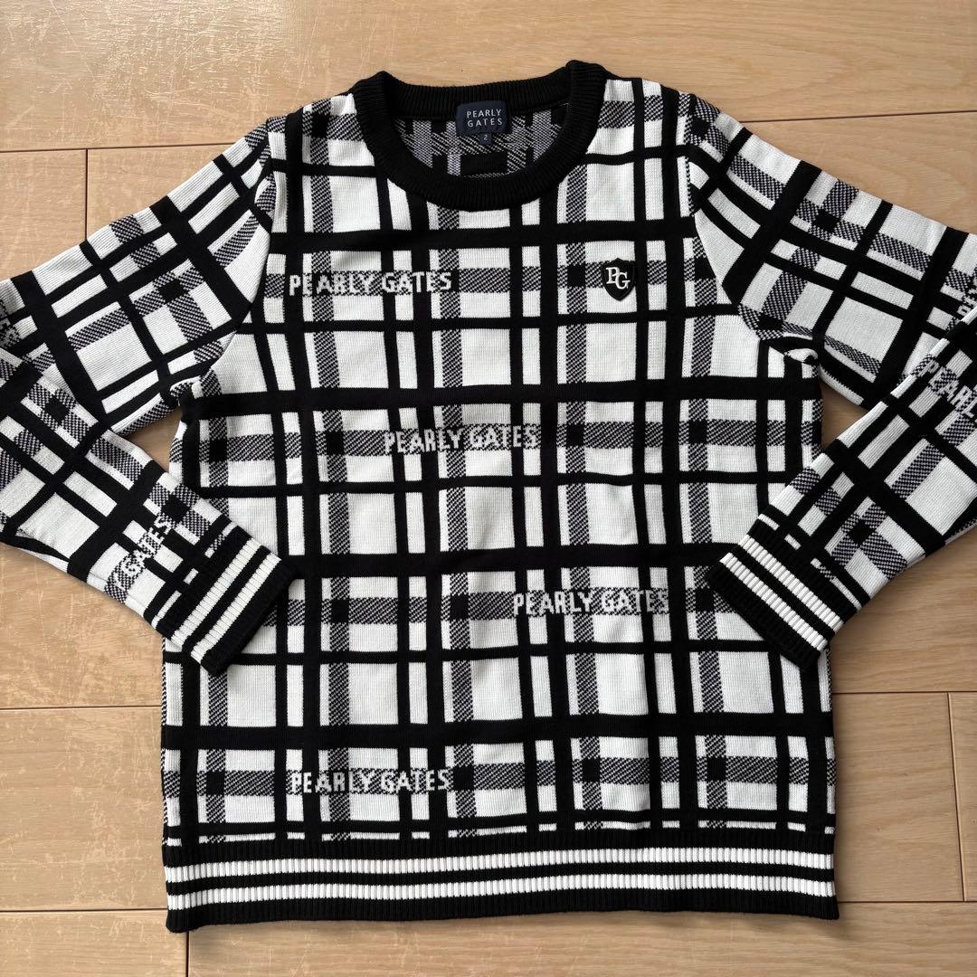 PEARLY GATES レディース　チェック柄セーター