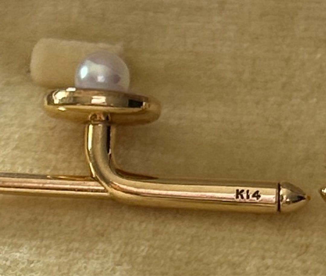 K14 陽刻 MIKIMOTO彫金 白蝶貝 真珠 カフス シェル パール 御木本
