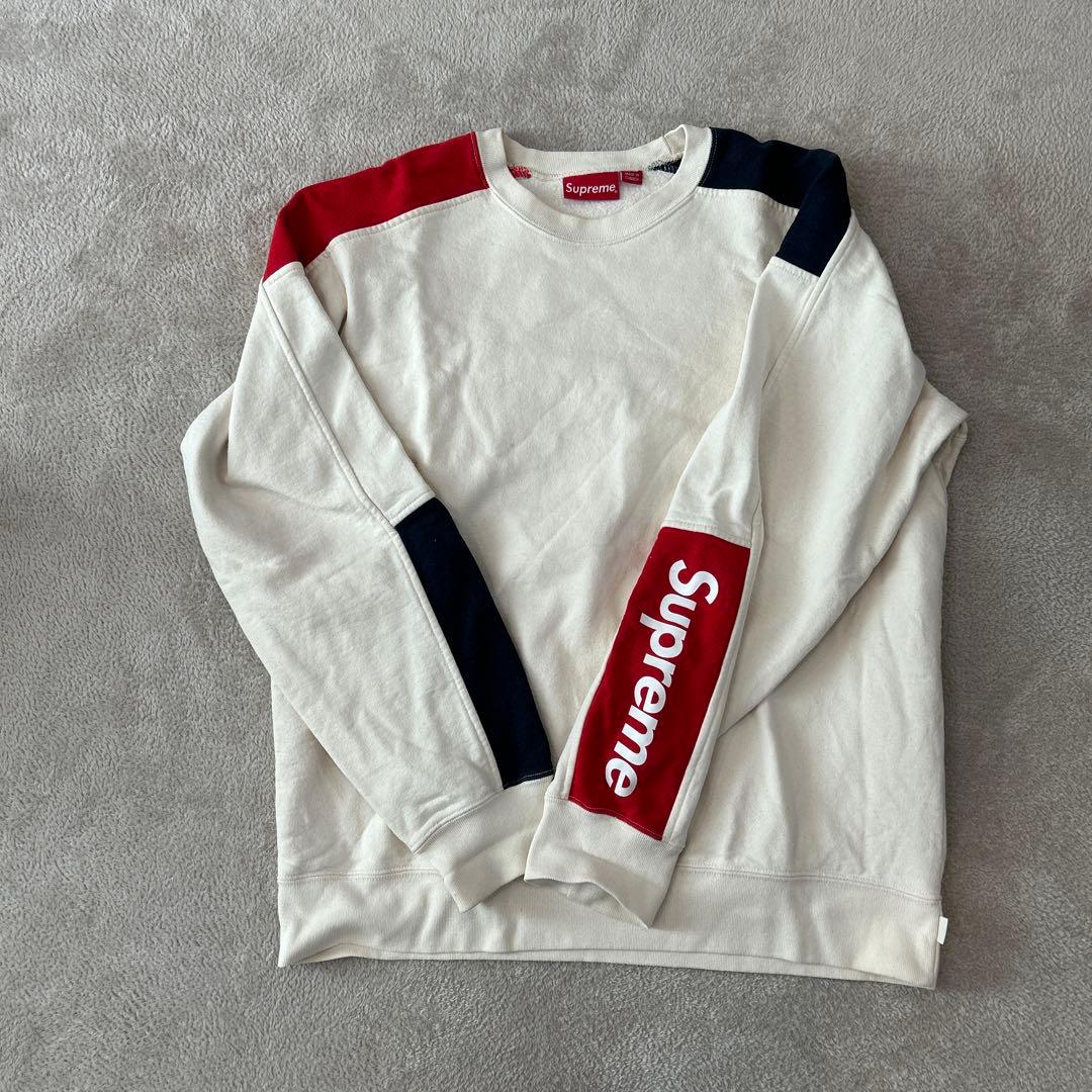 Supreme スウェット トレーナー ホワイト/レッド/ネイビー