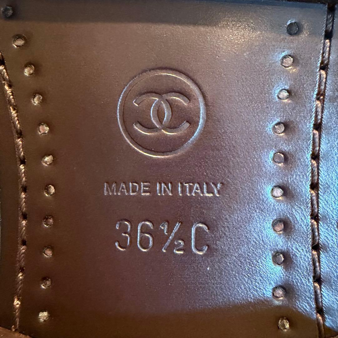 CHANEL ロゴ入りロングブーツ　36½