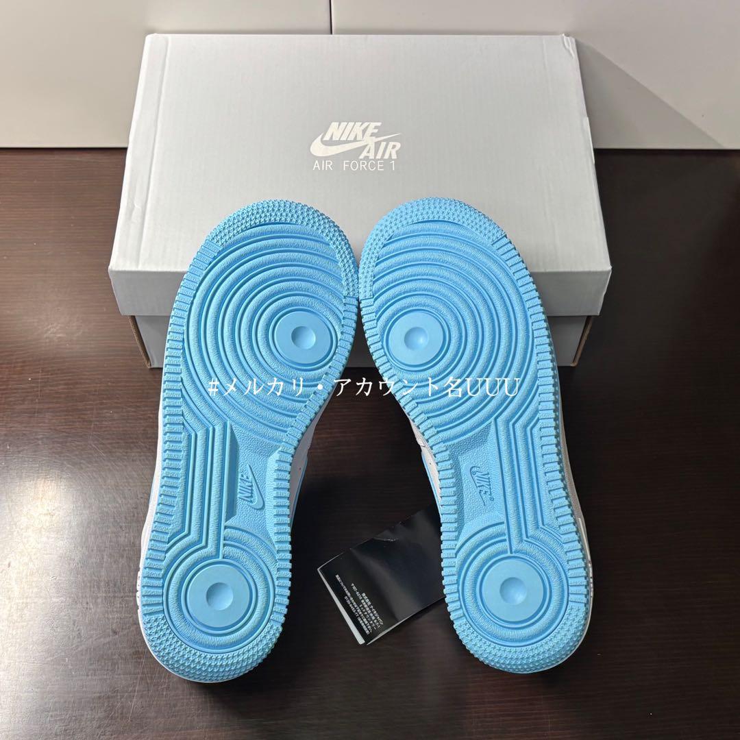 【新品24.5cm】NIKE｜エアフォース１GS｜ホワイト/アクエリアスブルー