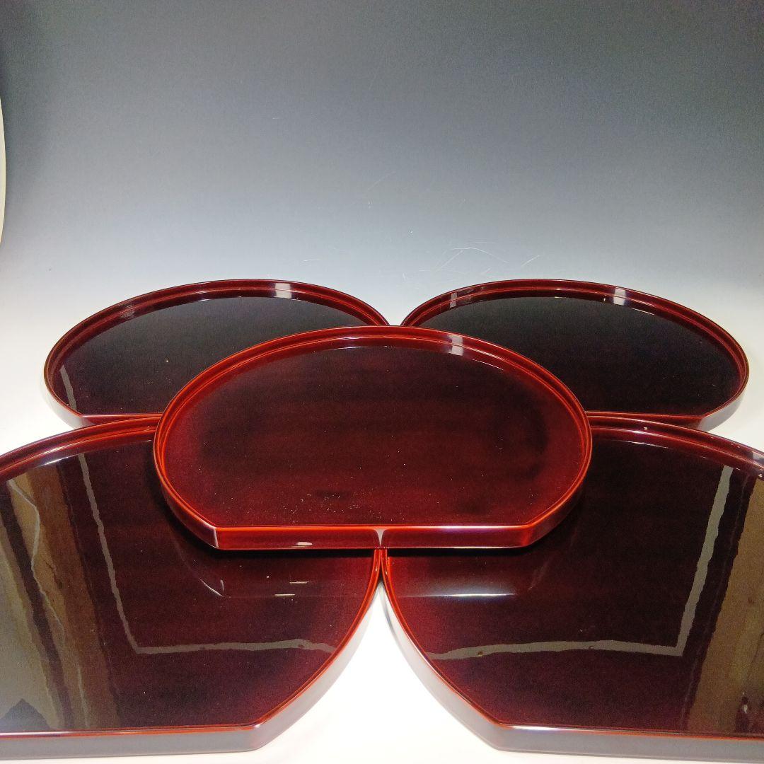 最終値下げ輪島塗　半月卓上膳　5枚　共箱