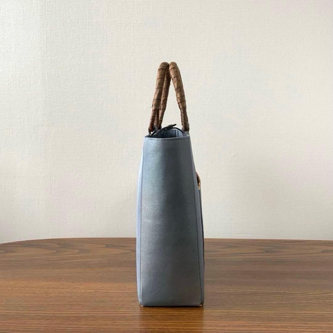 金色の満月に刺繍のお花　帯　リメイク　胡桃皮ハンドルバッグ