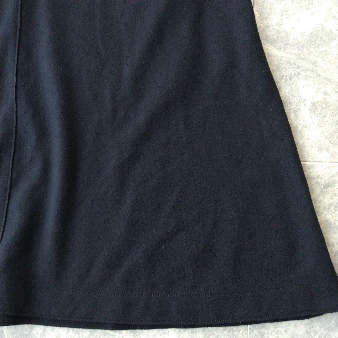 052 ふうみん様 23区 ウールジャージー フレア ワンピース ネイビー