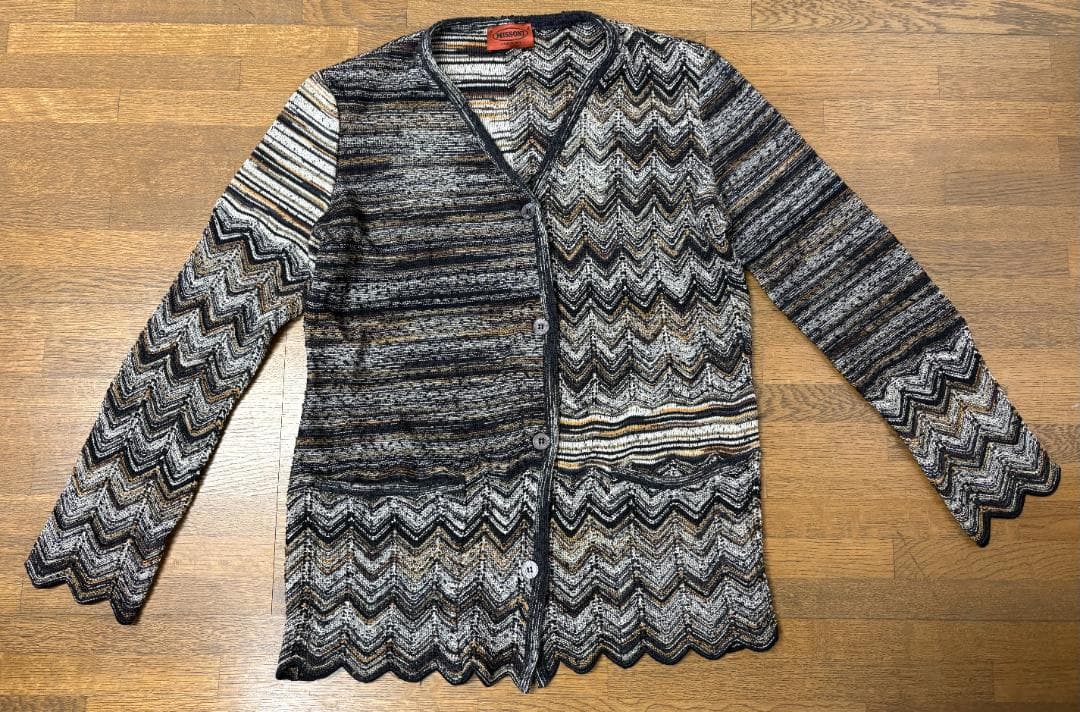 MISSONI ニットカーディガン ジグザグ柄 マルチカラー イタリア製