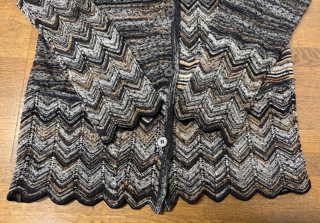 MISSONI ニットカーディガン ジグザグ柄 マルチカラー イタリア製