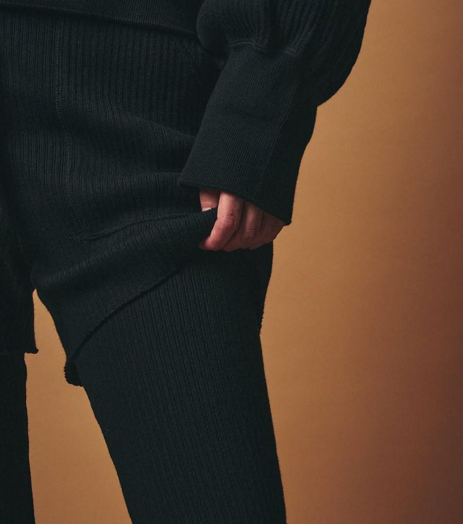 【新品未使用】m.u RIB Layered PANTS　BLACK