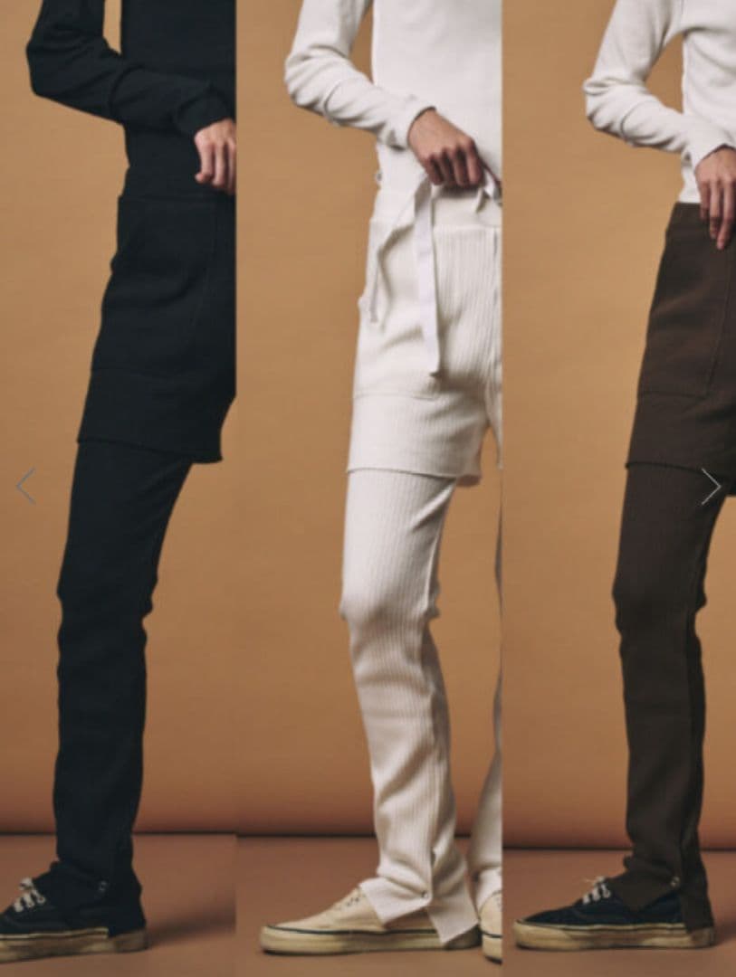 【新品未使用】m.u RIB Layered PANTS　BLACK