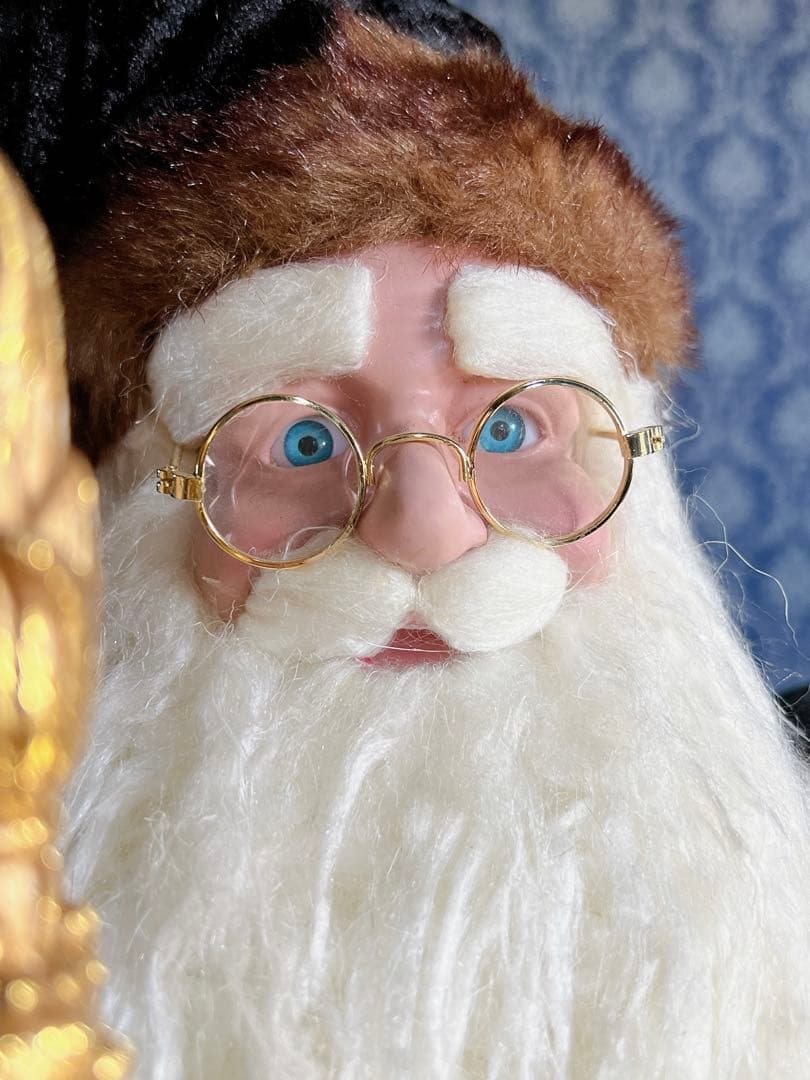 【期間限定値下げ】ブラック　サンタクロース　クリスマス　置物　人形