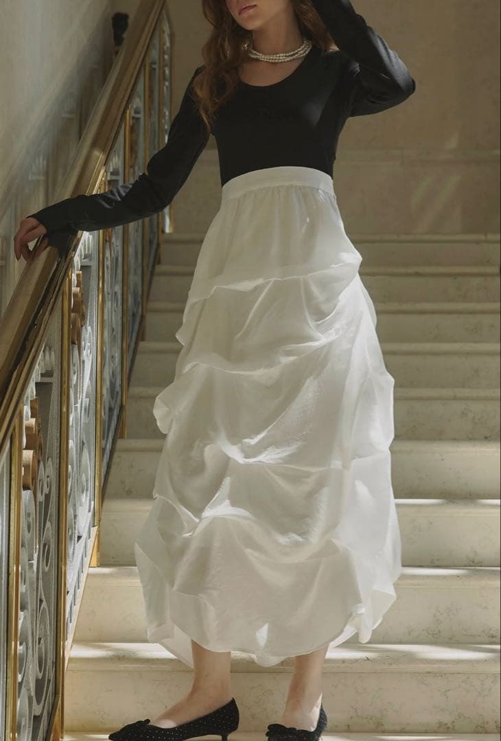 ORGUE オルグ｜ Tuck form one-piece (white M)