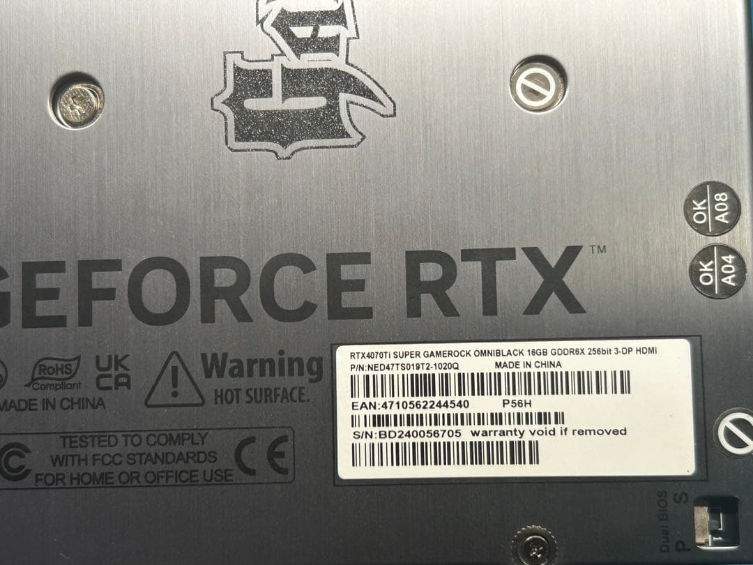 グラフィックボード・グラボ・ビデオカード Palit Gamerock RTX 4070 Ti Super 16GB