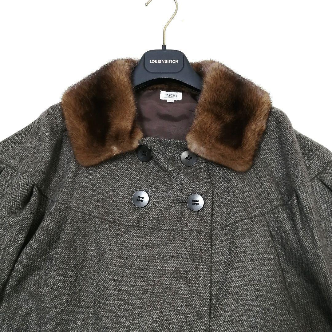 極美品✨ フォクシー　ショート丈 ジャケット　カシミヤ　ミンクファー　フレア